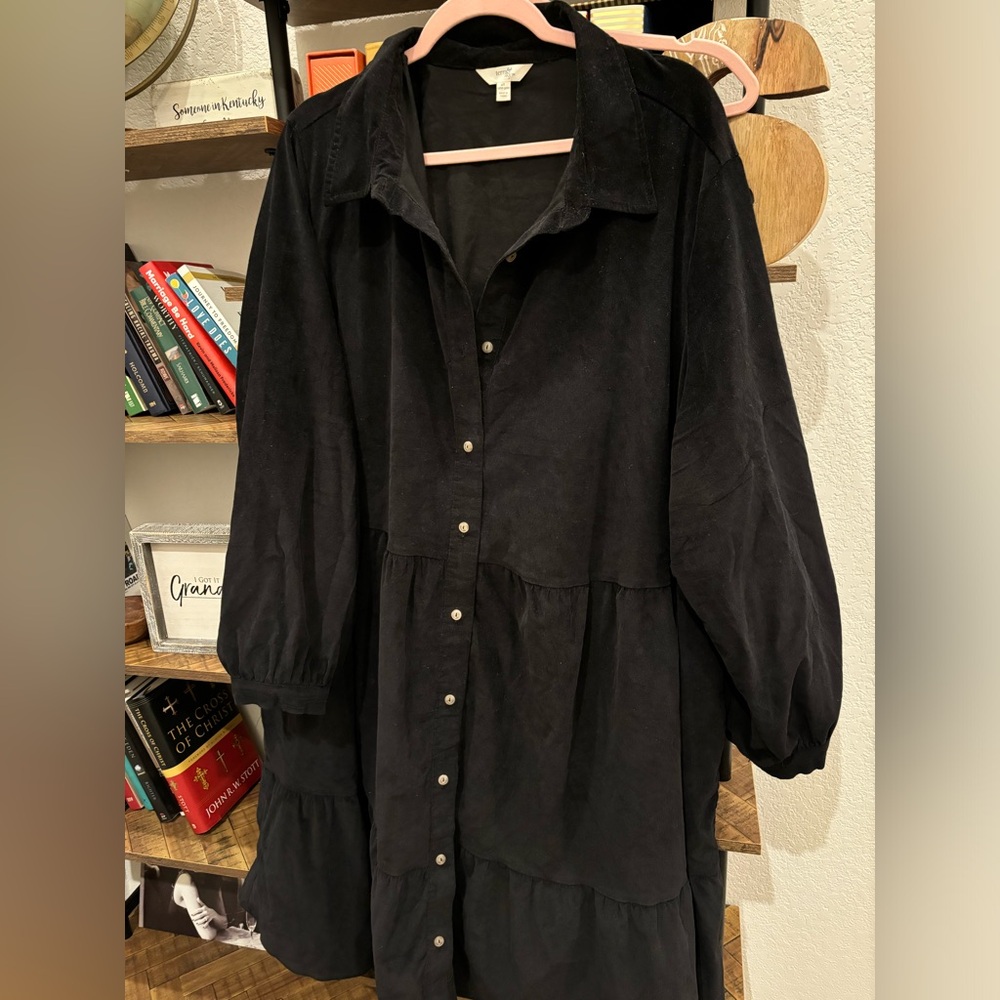Terra and Sky Black corduroy dress plus size 4x 26w 28w